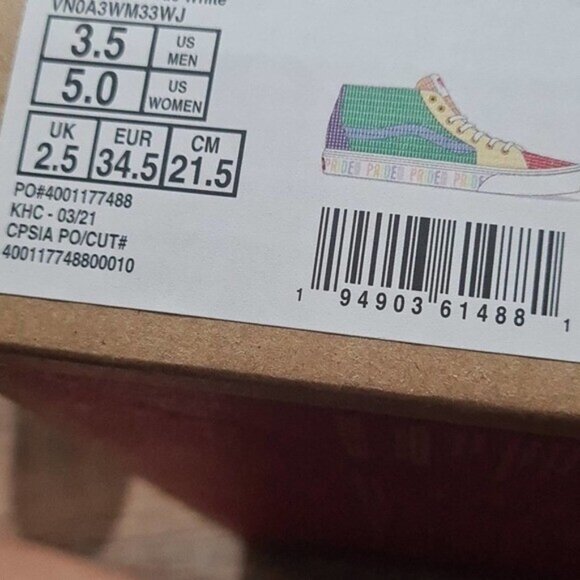 Vans Shoes Mid Sk8 Multicolor Pride Colorful Size 5 New - Picture 8 of 11